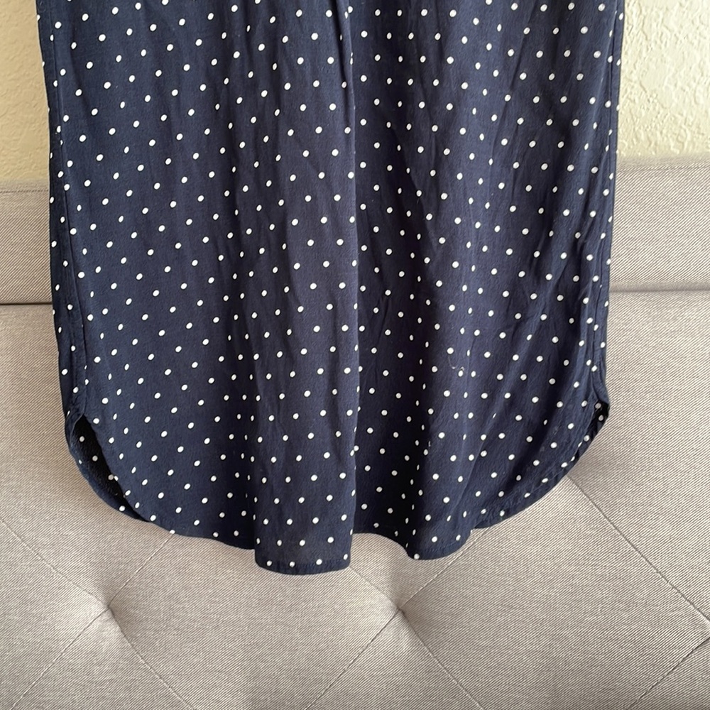 Madewell Shift Tunic Dress Navy Polka Dot Cap Sleeves - Picture 7 of 8